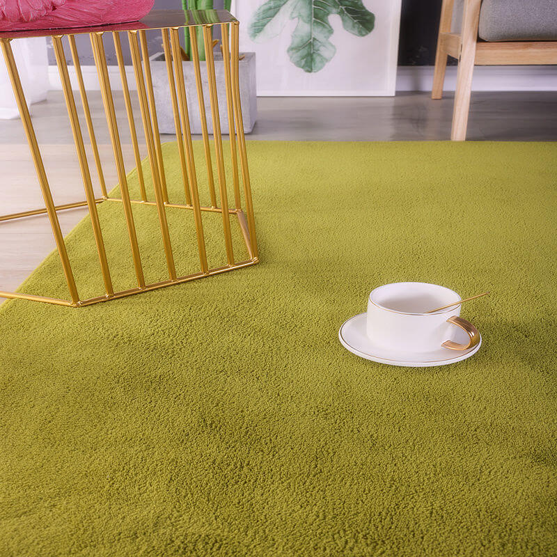 Green Simple Faux Cashmere Shaggy Area Rugs For Living Room Bedroom Bedside Carpets