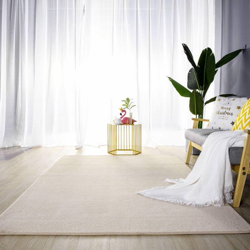 Beige White Simple Faux Cashmere Shaggy Area Rugs For Living Room Bedroom Bedside Carpets