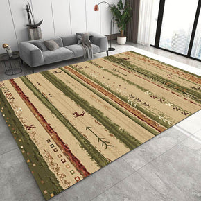 Green Pastoral Style Pattern Faux Cashmere Shaggy Area Rugs For Bedroom Living Room Bedside Office