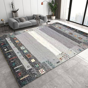 Grey Pastoral Style Pattern Faux Cashmere Shaggy Area Rugs For Bedroom Living Room Bedside Office