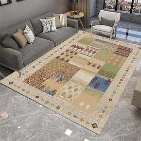 03 Splicing Pastoral Style Pattern Faux Cashmere Shaggy Area Rugs For Bedroom Living Room Bedside Office Carpets