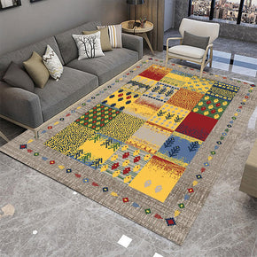 05 Splicing Pastoral Style Pattern Faux Cashmere Shaggy Area Rugs For Bedroom Living Room Bedside Office Carpets
