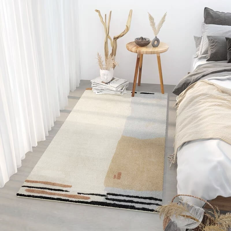 Abstract Art Faux cashmere Bedside Porch Carpets for Bedroom