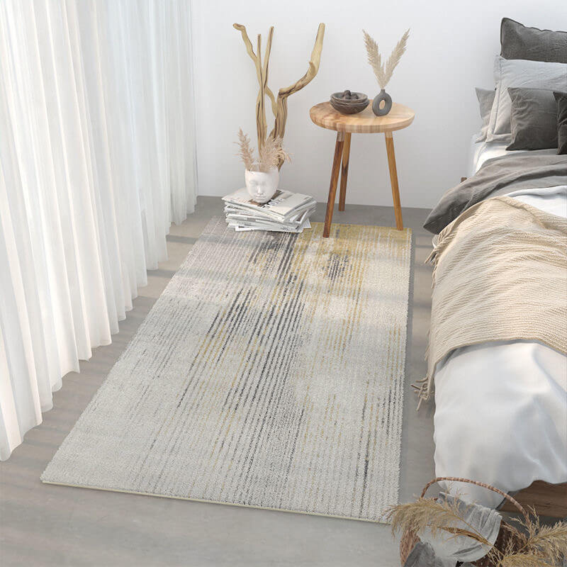 Abstract Art Lines Faux cashmere Bedside Porch Carpets for Bedroom