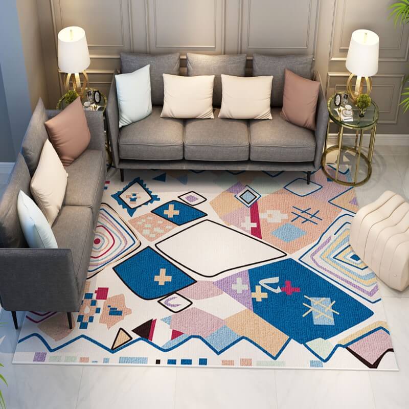 Funny Moroccan Colorful Area Rugs Living Room Hall Carpets