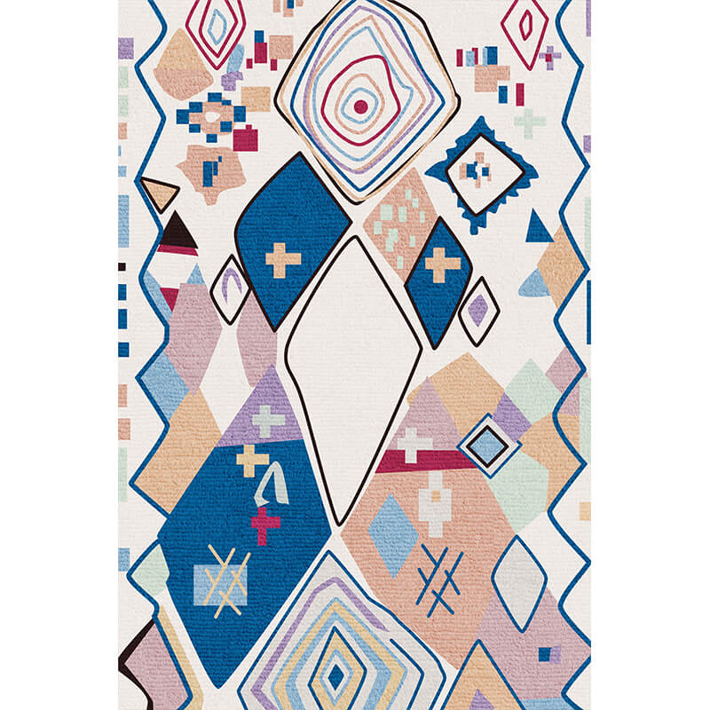 Funny Moroccan Colorful Area Rugs Living Room Hall Carpets