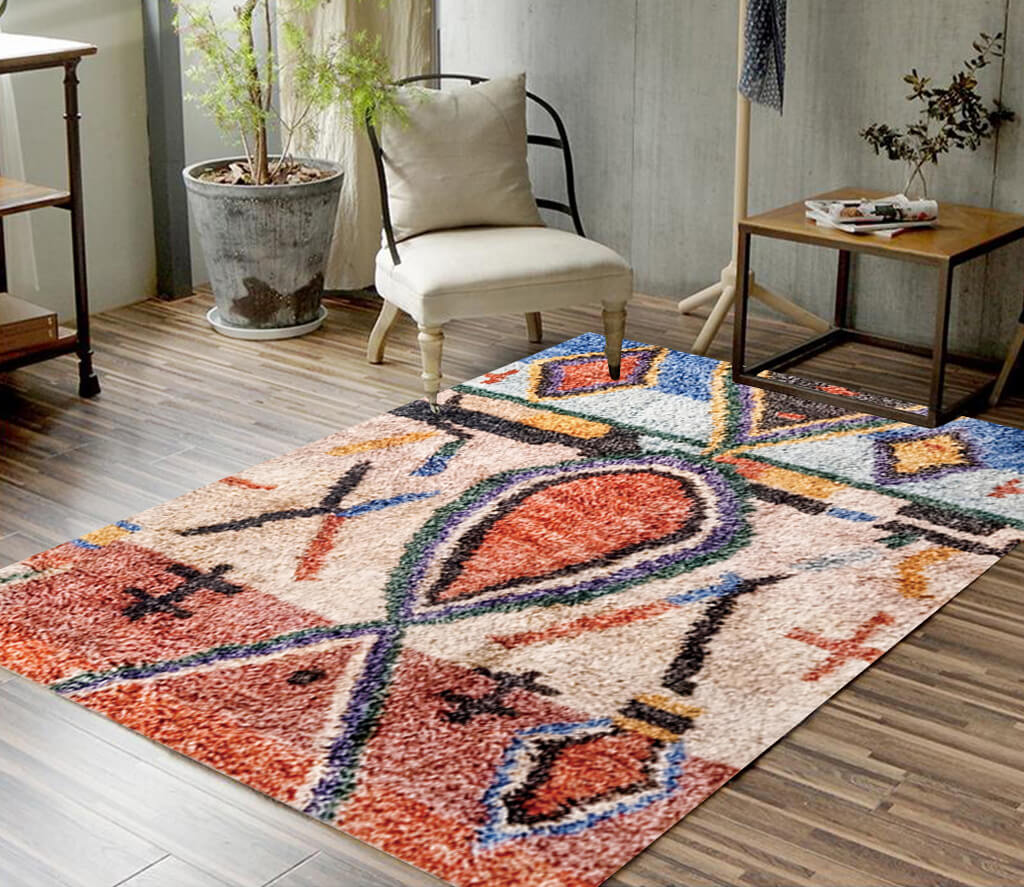 Moroccan Faux Cashmere Colorful Area Rugs Living Room Hall and Office Carpets