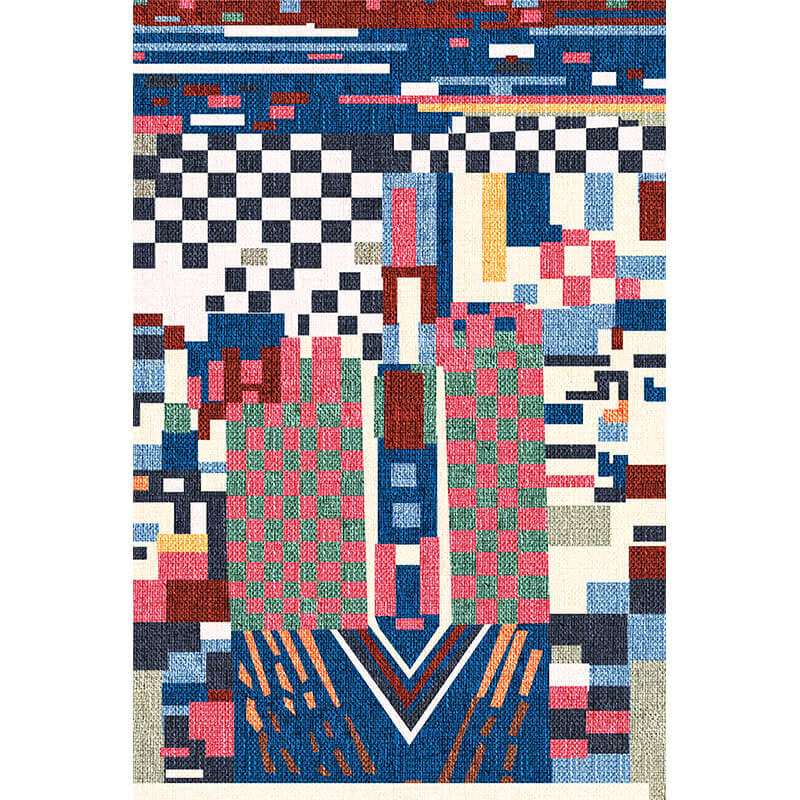Interesting Geometric Patterns Multi-coloured Faux Cashmere Area Rugs Hall Living Room and Office Carpets