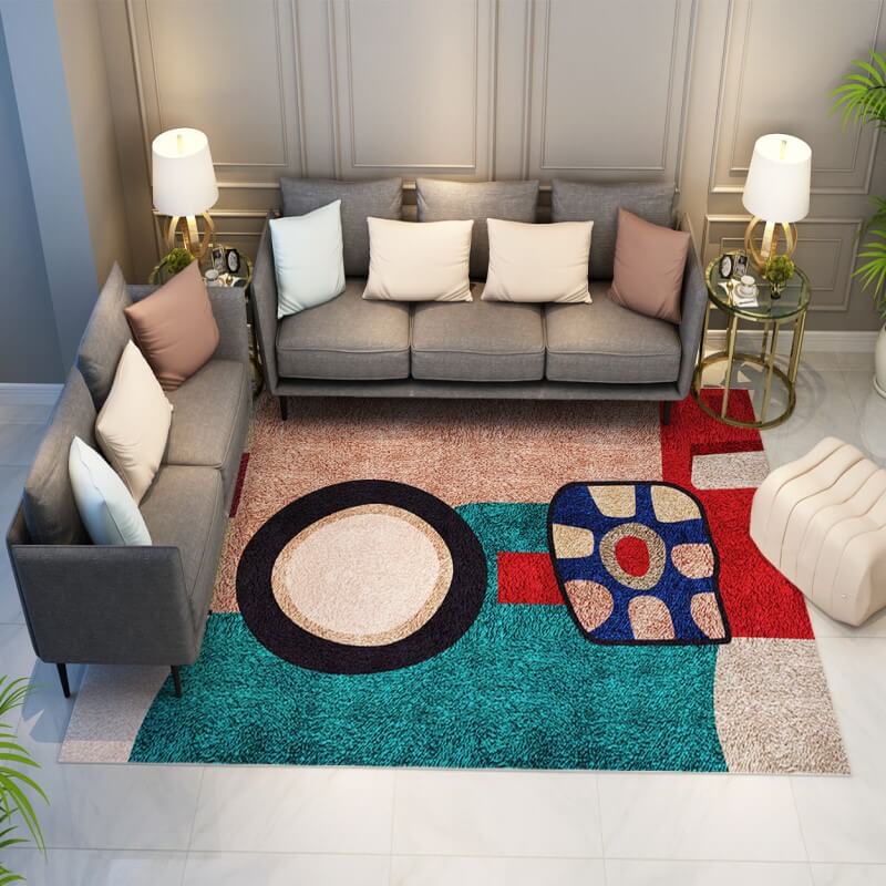 Vintage Interesting Pattern Faux Cashmere Area Rugs Living Room Hall and Office Carpets