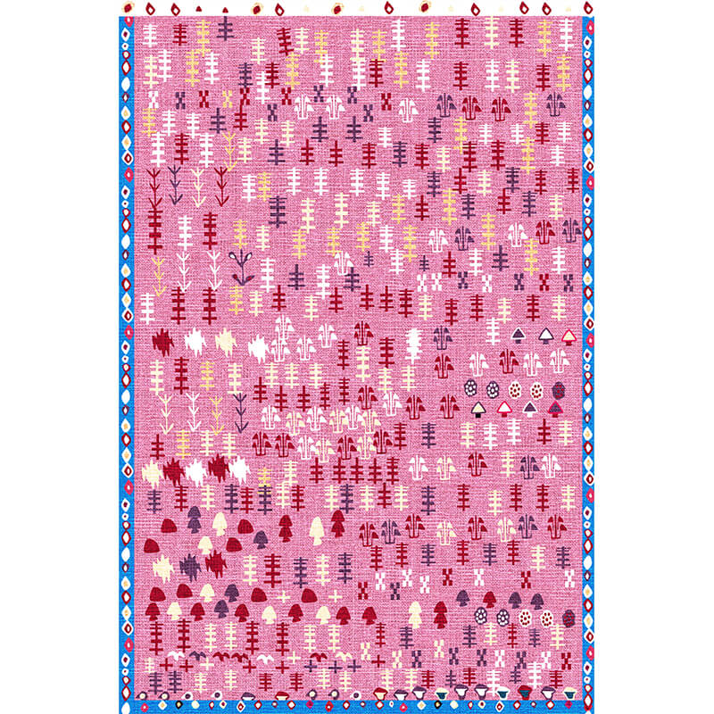 Cute Pink Modern Pattern Faux Cashmere Area Rugs Living Room Office and Hall Carpets