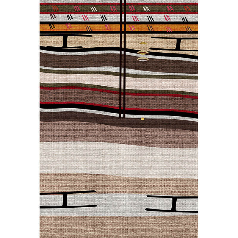 Modern Striped Pattern Faux Cashmere Area Rugs Living Room Office and Hall Carpets