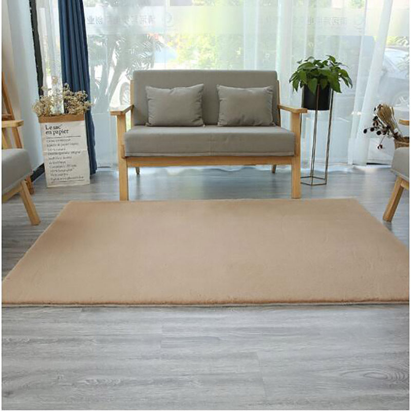 Champagne Pretty Faux Rabbit Fur Plush Soft Shaggy Rugs For Living Room Nursery Bedroom Bedside Rugs Floor Mats