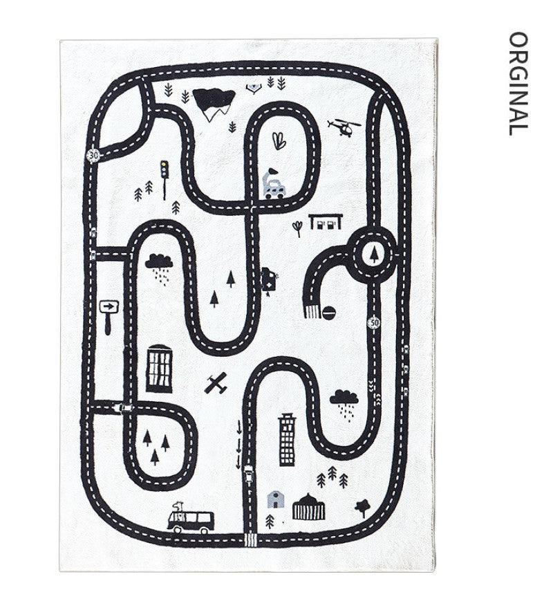 Car Track Pattern Quality Soft Cotton Carpet For Living Room Bedroom Kids Room Area Rugs