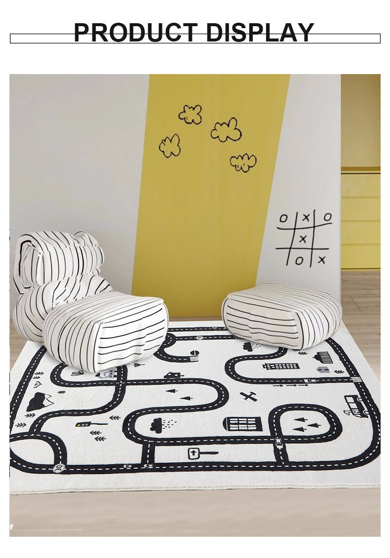 Car Track Pattern Quality Soft Cotton Carpet For Living Room Bedroom Kids Room Area Rugs