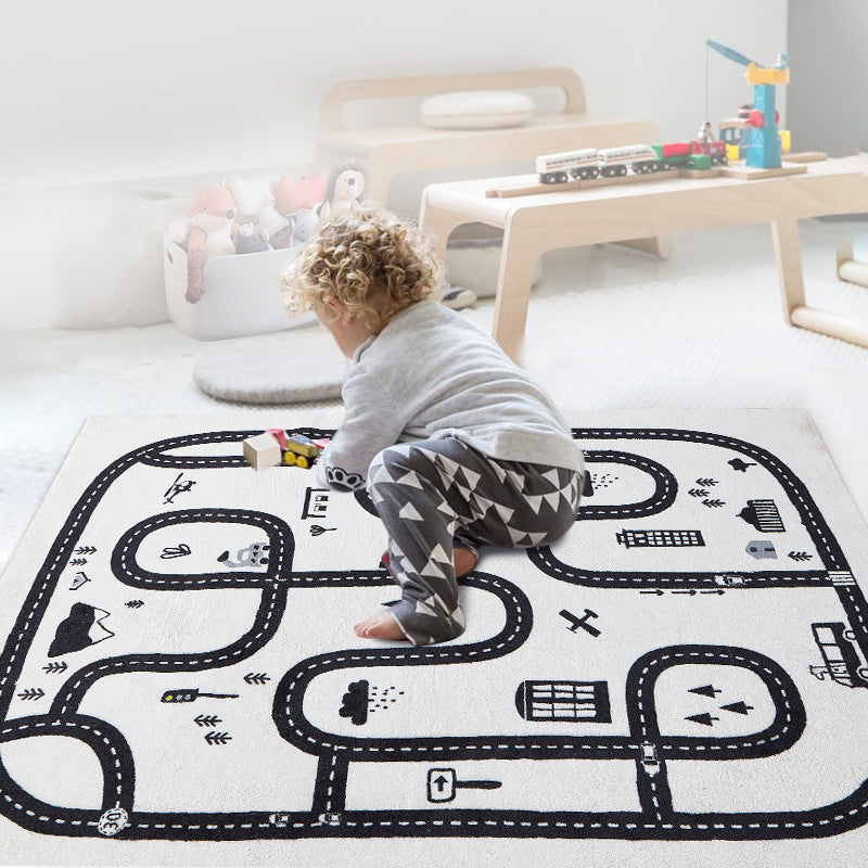 Car Track Pattern Quality Soft Cotton Carpet For Living Room Bedroom Kids Room Area Rugs