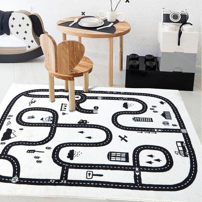 Car Track Pattern Quality Soft Cotton Carpet For Living Room Bedroom Kids Room Area Rugs