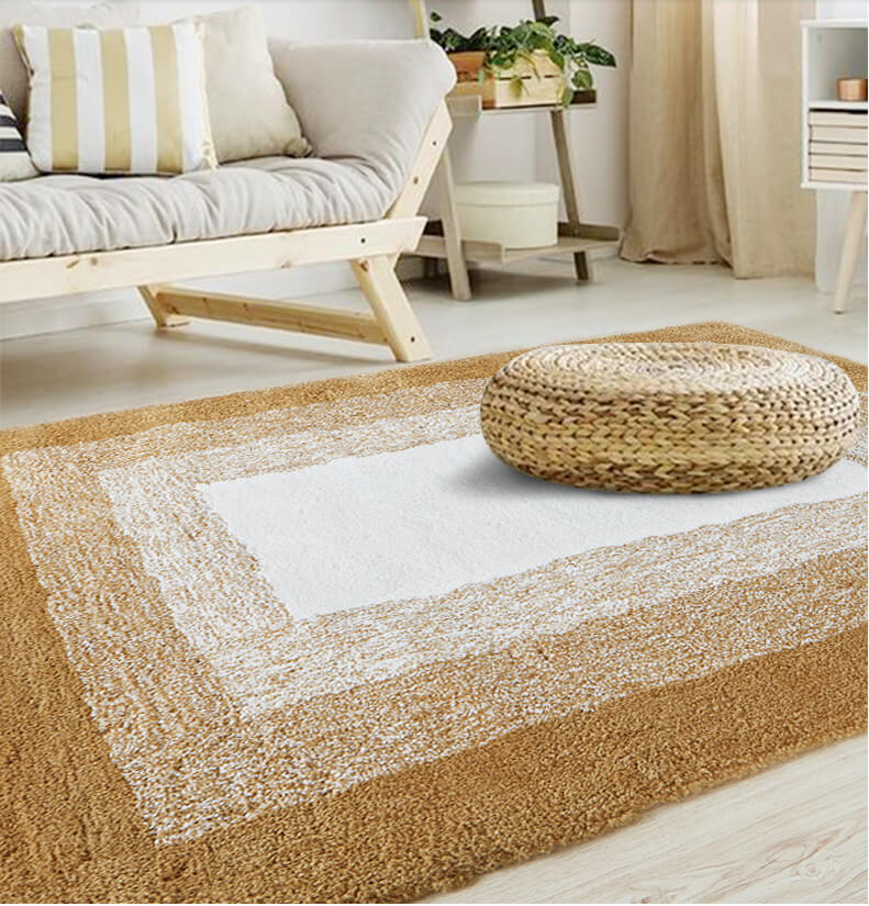 Gradient Brown Rectangular Pattern Carpets For Living Room Bedroom Hall