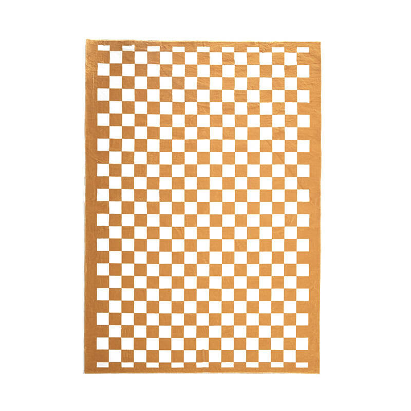Lively Yellow Checkerboard Pattern Shaggy Rugs For Living Room Bedroom Hall