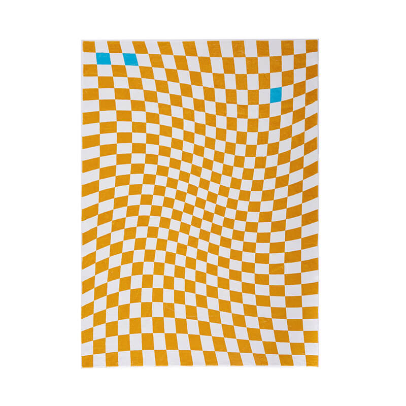 Yellow Interesting Visual Creative Patterns Pattern Shaggy Rugs For Living Room Bedroom Hall