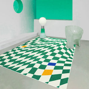 Green Interesting Visual Creative Patterns Pattern Shaggy Rugs For Living Room Bedroom Hall