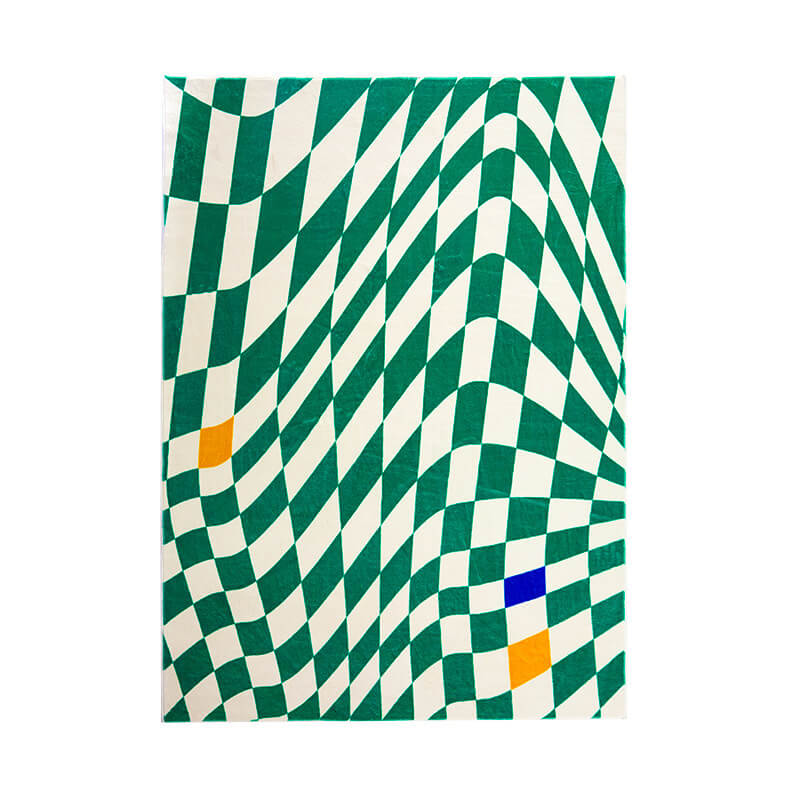Green Interesting Visual Creative Patterns Pattern Shaggy Rugs For Living Room Bedroom Hall