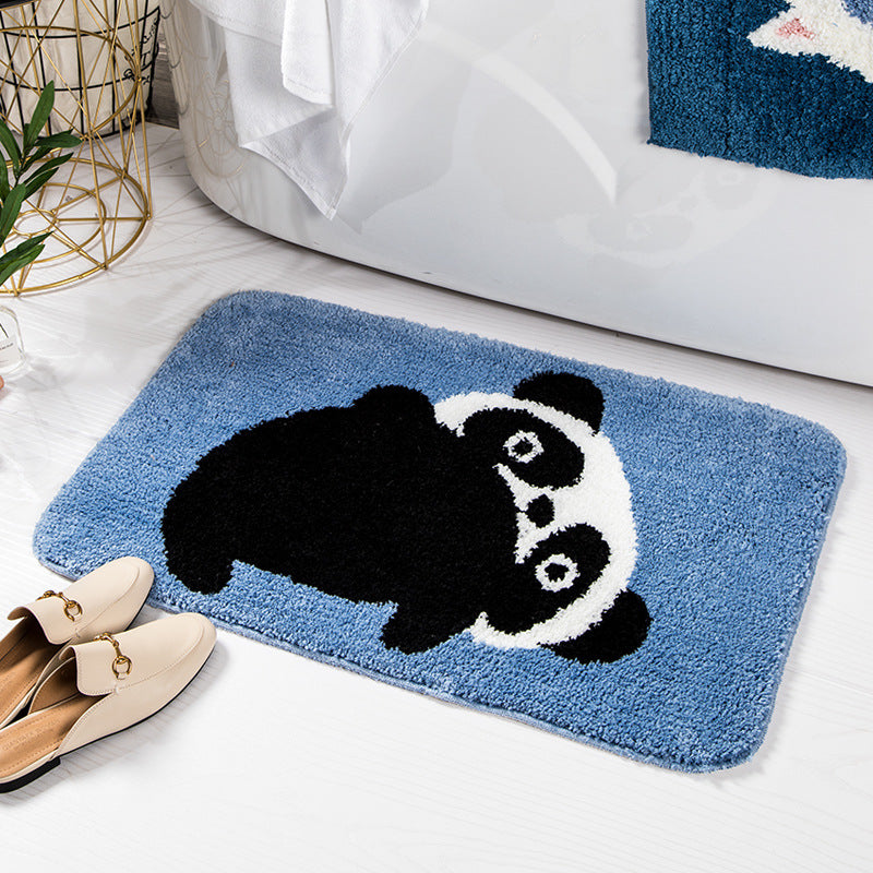 Cartoon Cute Panda Patterned Entryway Doormat Rugs Kitchen Bathroom Anti-skip Mats
