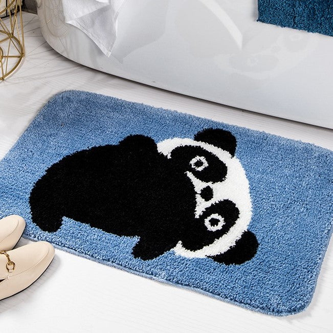 Cartoon Cute Panda Patterned Entryway Doormat Rugs Kitchen Bathroom Anti-skip Mats