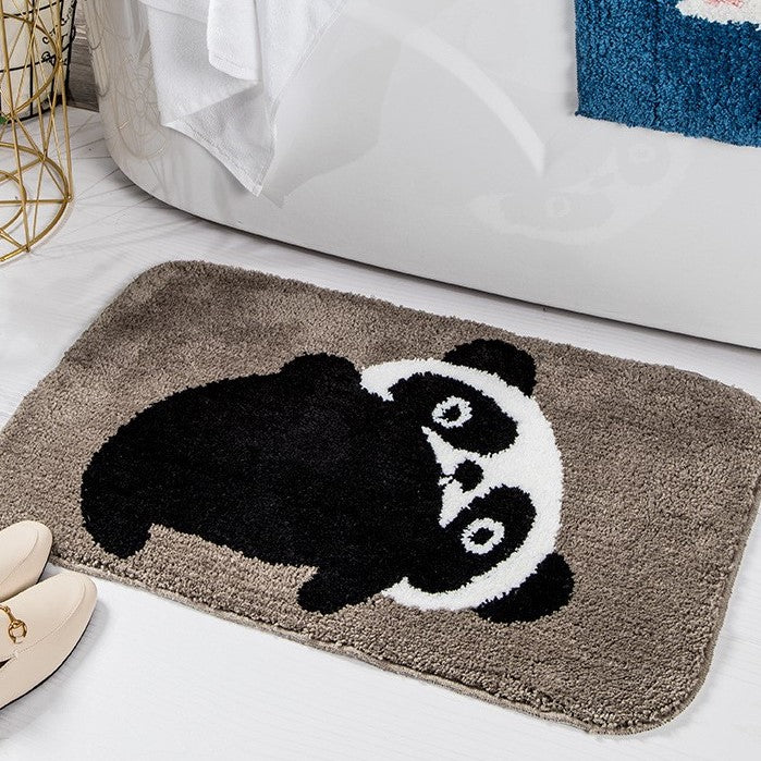Cartoon Cute Panda Patterned Entryway Doormat Rugs Kitchen Bathroom Anti-skip Mats