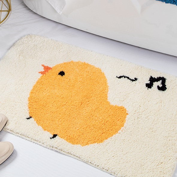 Cartoon Cute Singing Bird Patterned Entryway Doormat Rugs Kitchen Bathroom Anti-skip Mats