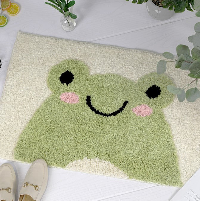 Cartoon Cute Frog Patterned Entryway Doormat Rugs Kitchen Bathroom Anti-skip Mats