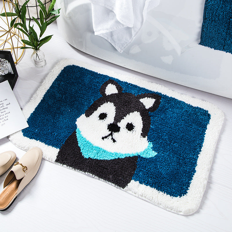 Cartoon Cute Dog Patterned Entryway Doormat Rugs Kitchen Bathroom Anti-skip Mats