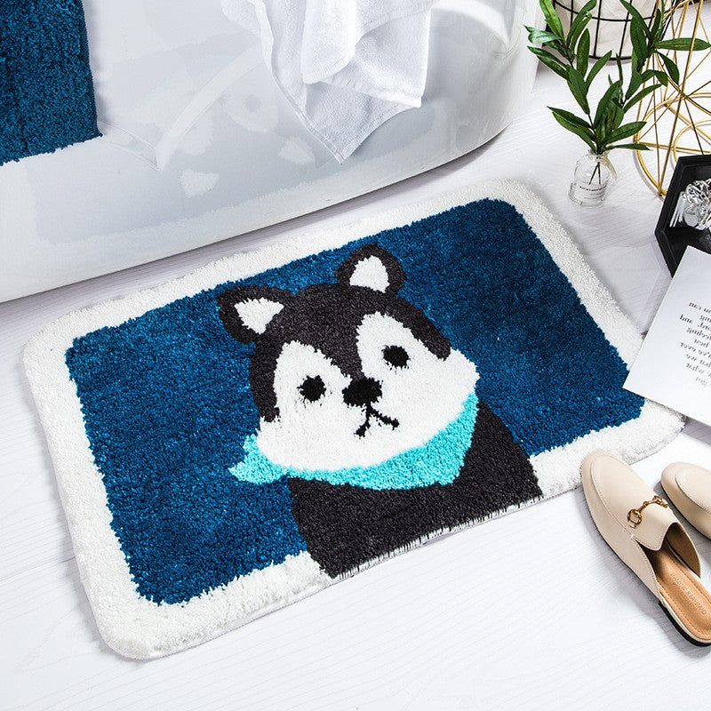 Cartoon Cute Dog Patterned Entryway Doormat Rugs Kitchen Bathroom Anti-skip Mats