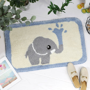 Cartoon Cute Elephant Patterned Entryway Doormat Rugs Kitchen Bathroom Anti-skip Mats