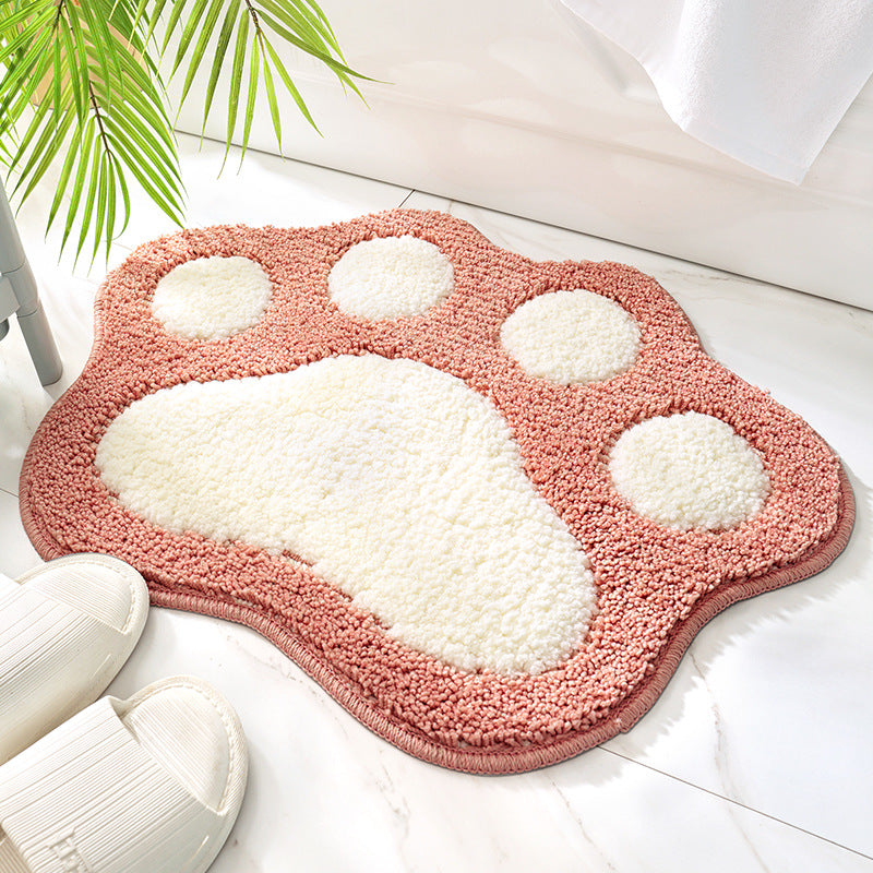 Pink Cute Cartoon Cat Claw Girl's Bedroom Kids Room Bedside Floor Mat Bathroom Entryway Anti-slip Doormat Rugs