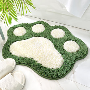 Green Lovely Cartoon Cat Claw Girl's Bedroom Kids Room Bedside Floor Mat Bathroom Entryway Anti-slip Doormat Rugs