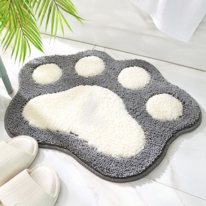 Lovely Grey Cartoon Cat Claw Girl's Bedroom Kids Room Bedside Floor Mat Bathroom Entryway Anti-slip Doormat Rugs
