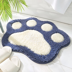 Cute Blue Cartoon Cat Claw Girl's Bedroom Kids Room Bedside Floor Mat Bathroom Entryway Anti-slip Doormat Rugs