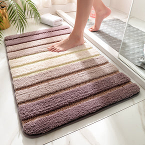 Rice Pink Striped Patterned Entryway Doormat Rugs Kitchen Bathroom Anti-slip Mats