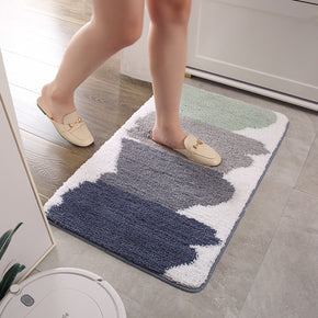 Four Colour Block Striped Patterned Entryway Doormat Rugs Kitchen Bathroom Anti-slip Mats