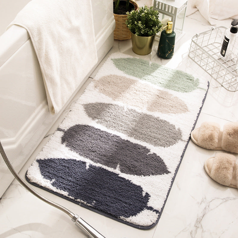Five Colours Leaves Patterned Entryway Doormat Rugs Kitchen Bathroom Anti-slip Mats