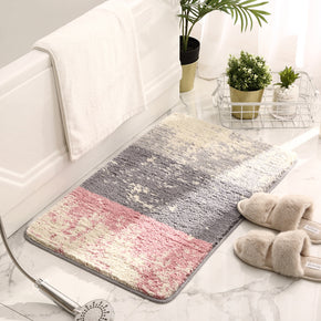 Ink Grey Pink Striped Patterned Entryway Doormat Rugs Kitchen Bathroom Anti-slip Mats