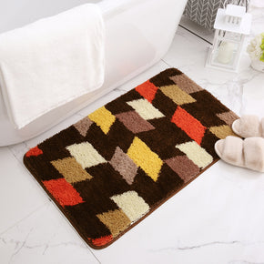 Brown Diamond Striped Patterned Entryway Doormat Rugs Kitchen Bathroom Anti-slip Mats