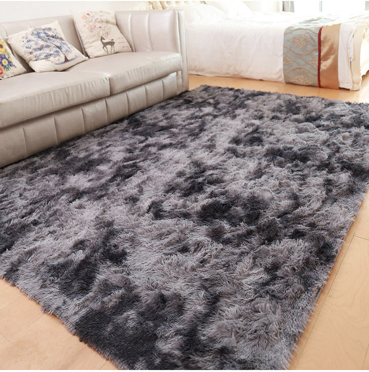 Gradient Dark Grey Colour Modern Plain Carpet Bedroom Living Room Sofa Rugs Soft Plush Shaggy Rugs