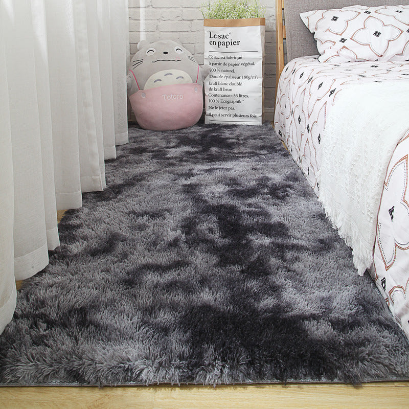 Gradient Dark Grey Colour Modern Plain Carpet Bedroom Living Room Sofa Rugs Soft Plush Shaggy Rugs