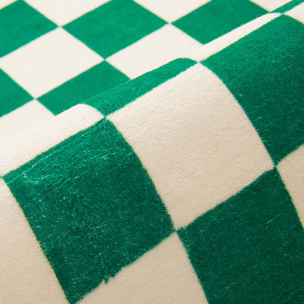 Green Checkerboard Pattern Shaggy Rugs For Living Room Bedroom Hall