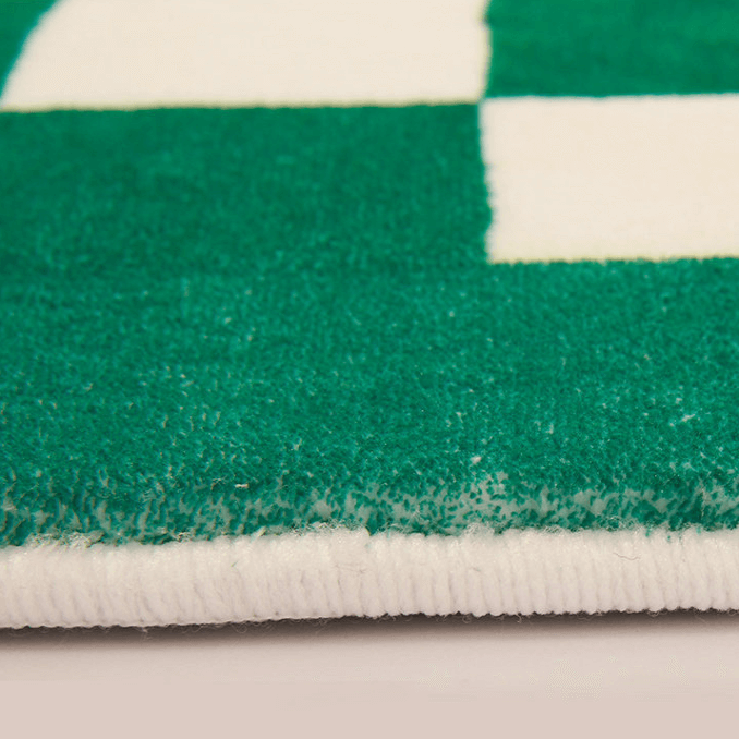 Green Checkerboard Pattern Shaggy Rugs For Living Room Bedroom Hall