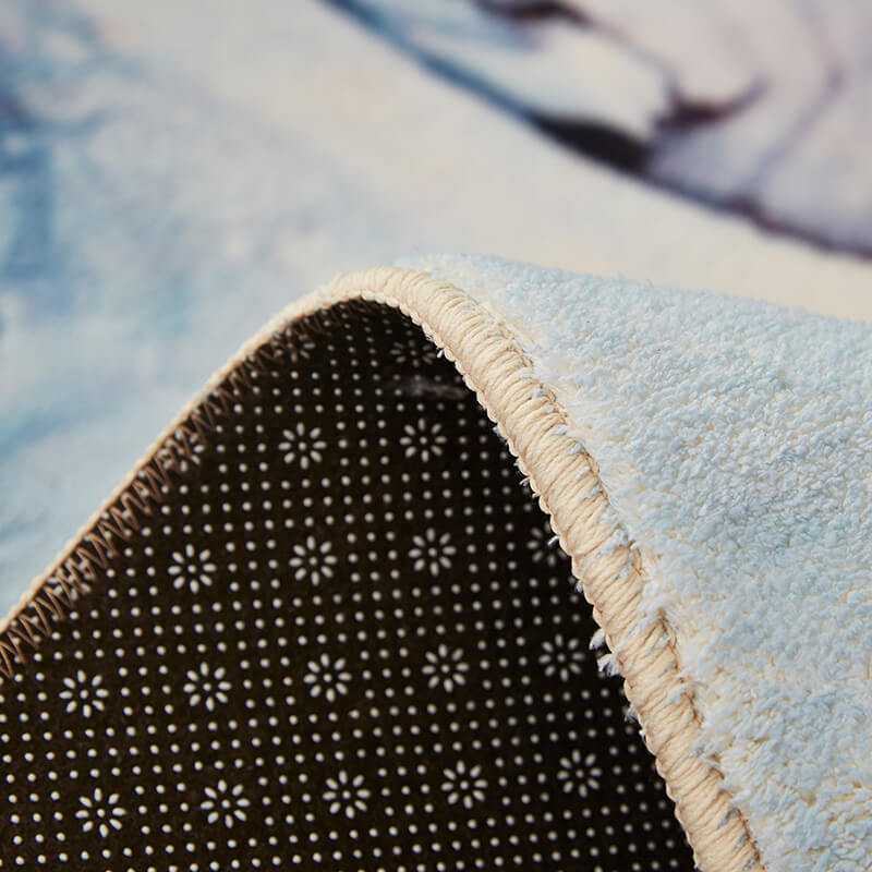 Blue Soft Simplicity Abstract Ink Patterned Rugs Area Rugs For Living Room Bedroom Kids room