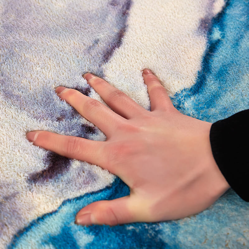 Blue Soft Simplicity Abstract Ink Patterned Rugs Area Rugs For Living Room Bedroom Kids room