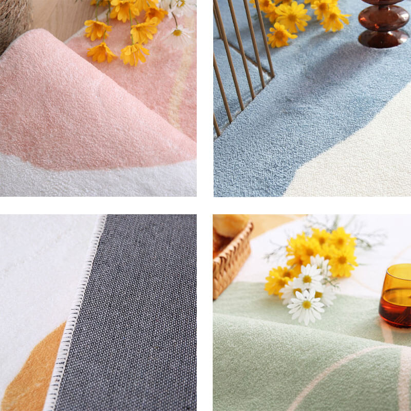 Blue Simple Imitation Cashmere Style Rugs Printed Carpets For Living Room Bedroom Bedside