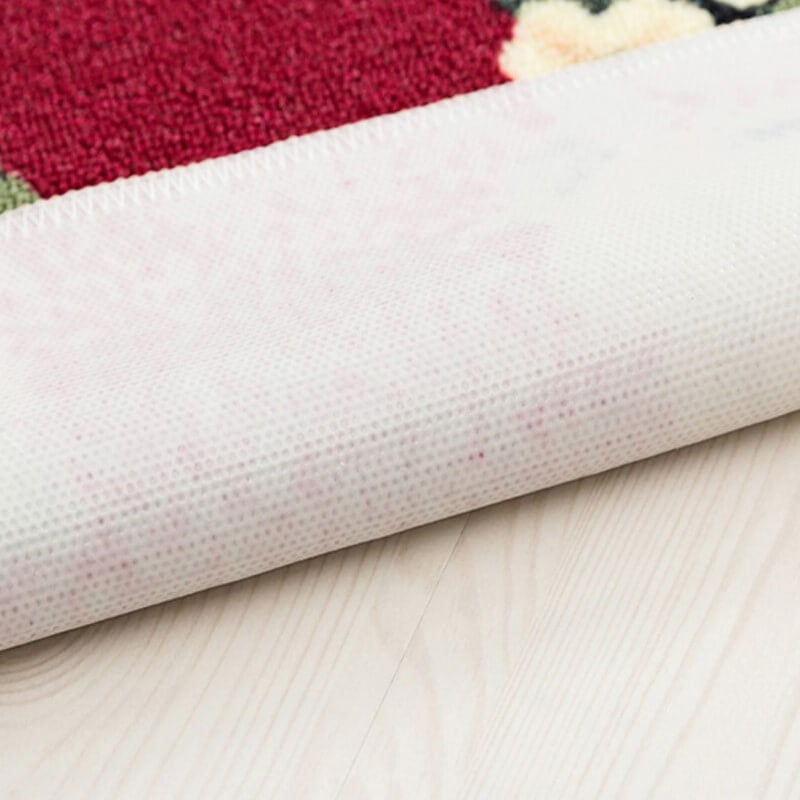Easy to Clean Red Pattern Kitchen Mat Water-absorbing and Oil-absorbing Soft Anti-slip Mat